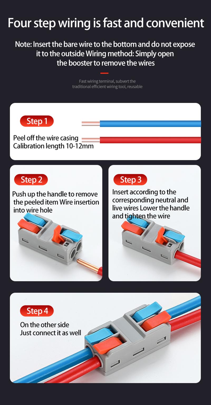 Fast Wire Cable Connectors 3 in 3 out PCT-5233G