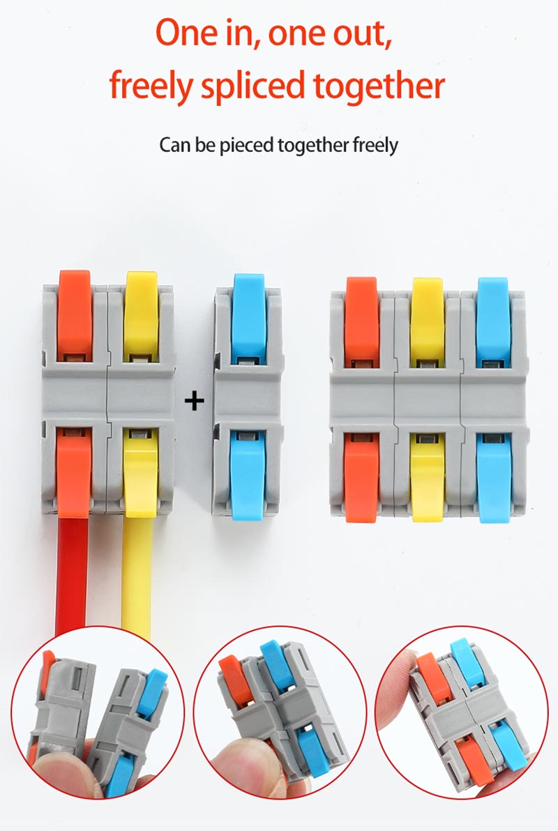 Fast Wire Cable Connectors 3 in 3 out PCT-5233G