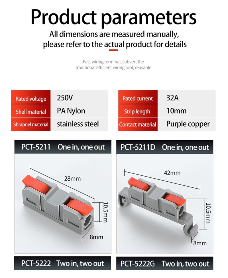Fast Wire Cable Connectors 3 in 3 out PCT-5233G